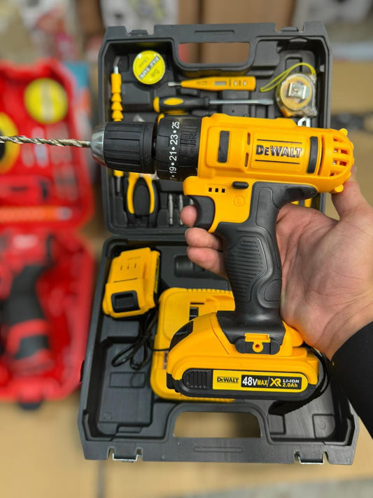 Dewalt lot 48v drill machine set with full toolkit set black box