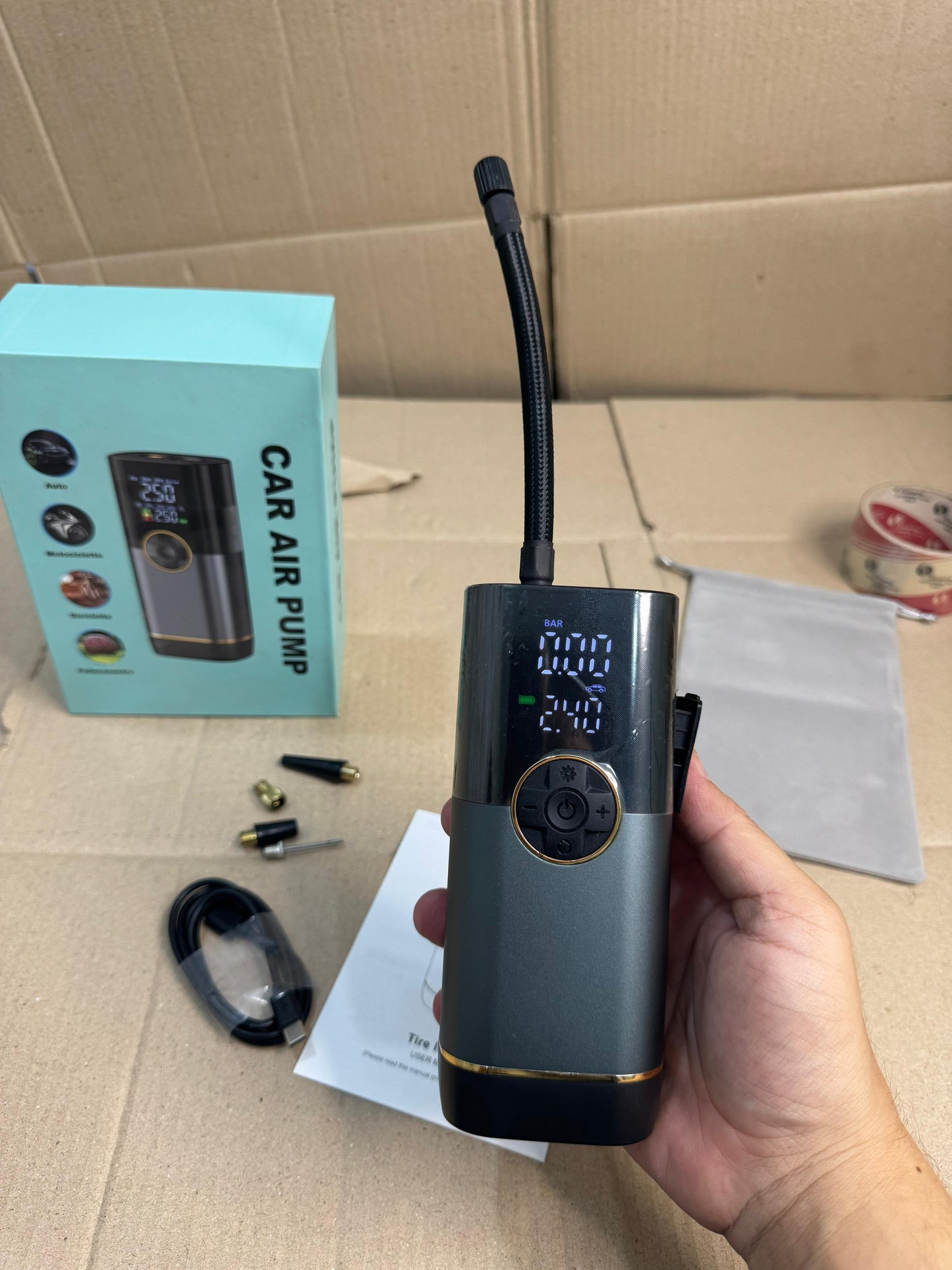 Rechargeable Car Tire Inflator Portable Air Compressor, 5X Faster Portable